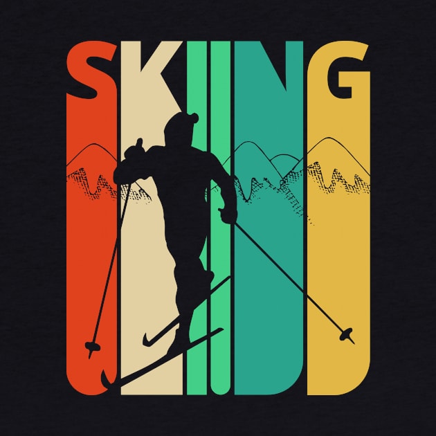 Skiing Silhouette, retro design. by MadebyTigger